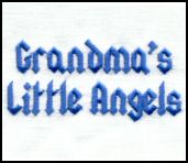 Angel Embroidery Patterns - Grandma's Angels Lettering.