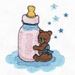 Bottle Bear Baby Embroidery Patterns