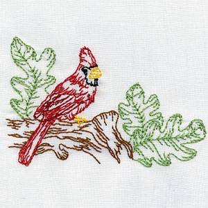 Cardinal Embroidery Design 1b