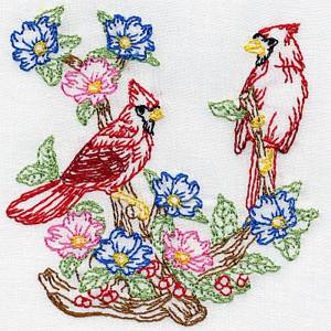 Cardinal Embroidery Design 04