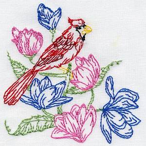 Cardinal Embroidery Design 07