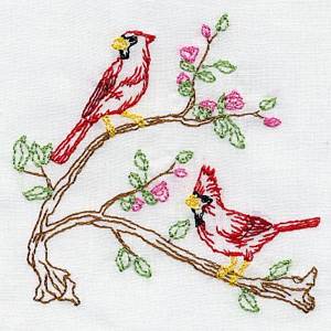 Cardinal Embroidery Design 08