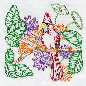 Cardinal Embroidery Design 10