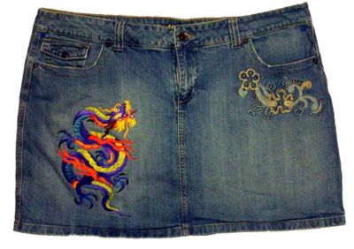 Dragon Embroidery Design On Skirt