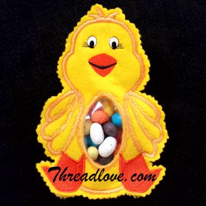 Easter embroidery designs - Easter Chick Candy Bag