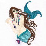 Fantasy Mermaid Embroidery Design