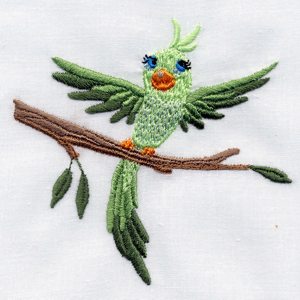 Flirty Bird Embroidery Design