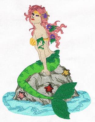 Mermaid Embroidery Design