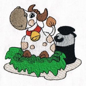 Milk Cow Embroidery Design
