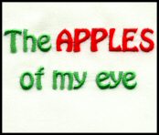 Embroidery Machine Patterns - Apples text.