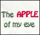 Embroidery Machine Patterns - Apple text.