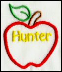Embroidery Machine Patterns - Apple reversed.