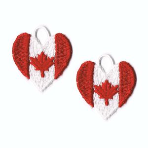 Free Standing Embroidery - Canada Flag Heart