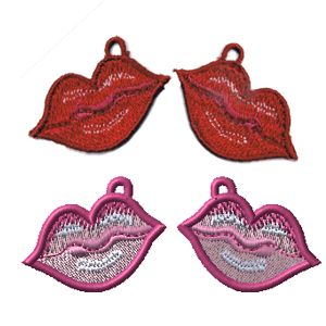 Free Standing Lips Embroidery Design