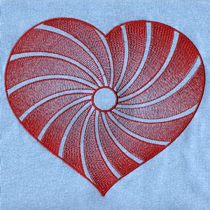 Spiral Heart Embroidery Design