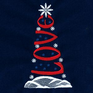 Holiday Embroidery Designs - Love Christmas Tree