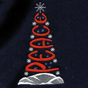 Holiday Embroidery Designs - Peace Christmas Tree