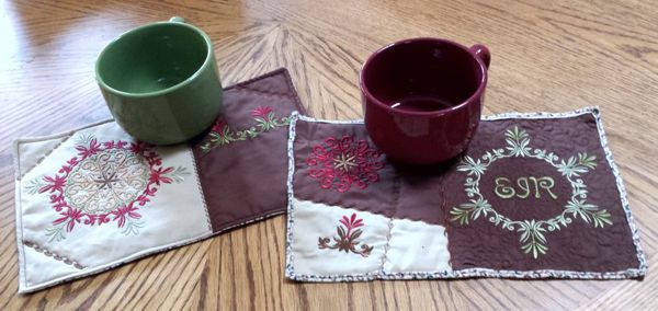 Home Decor Embroidery Designs - Mug Rugs