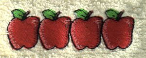Kitchen Embroidery Designs - Apple Border