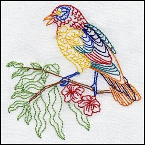 Machine Embroidery Bird 10