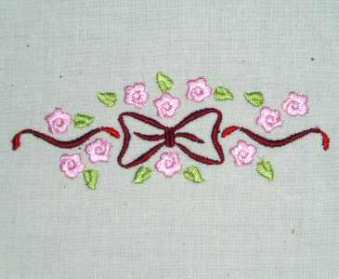 Ribbon Floral Embroidery Design