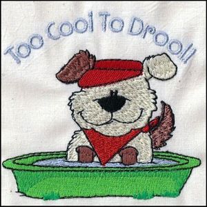 Machine Embroidery Dog - Dog Pool 01
