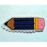 School Embroidery Design - Pencil Front