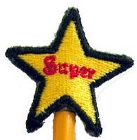 School Embroidery Design - Super Star Pencil Topper