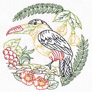 Tropical Bird Embroidery 06