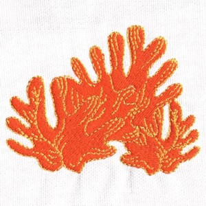 Under The Sea Embroidery - Coral