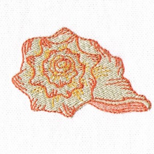 Under The Sea Embroidery - Spiral Shell